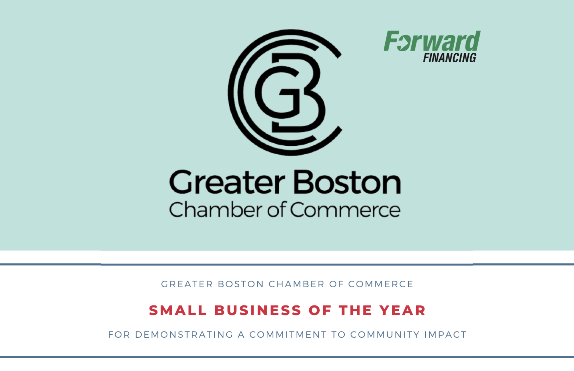 Forward Named Small Business of the Year by Greater Boston Chamber of Commerce
