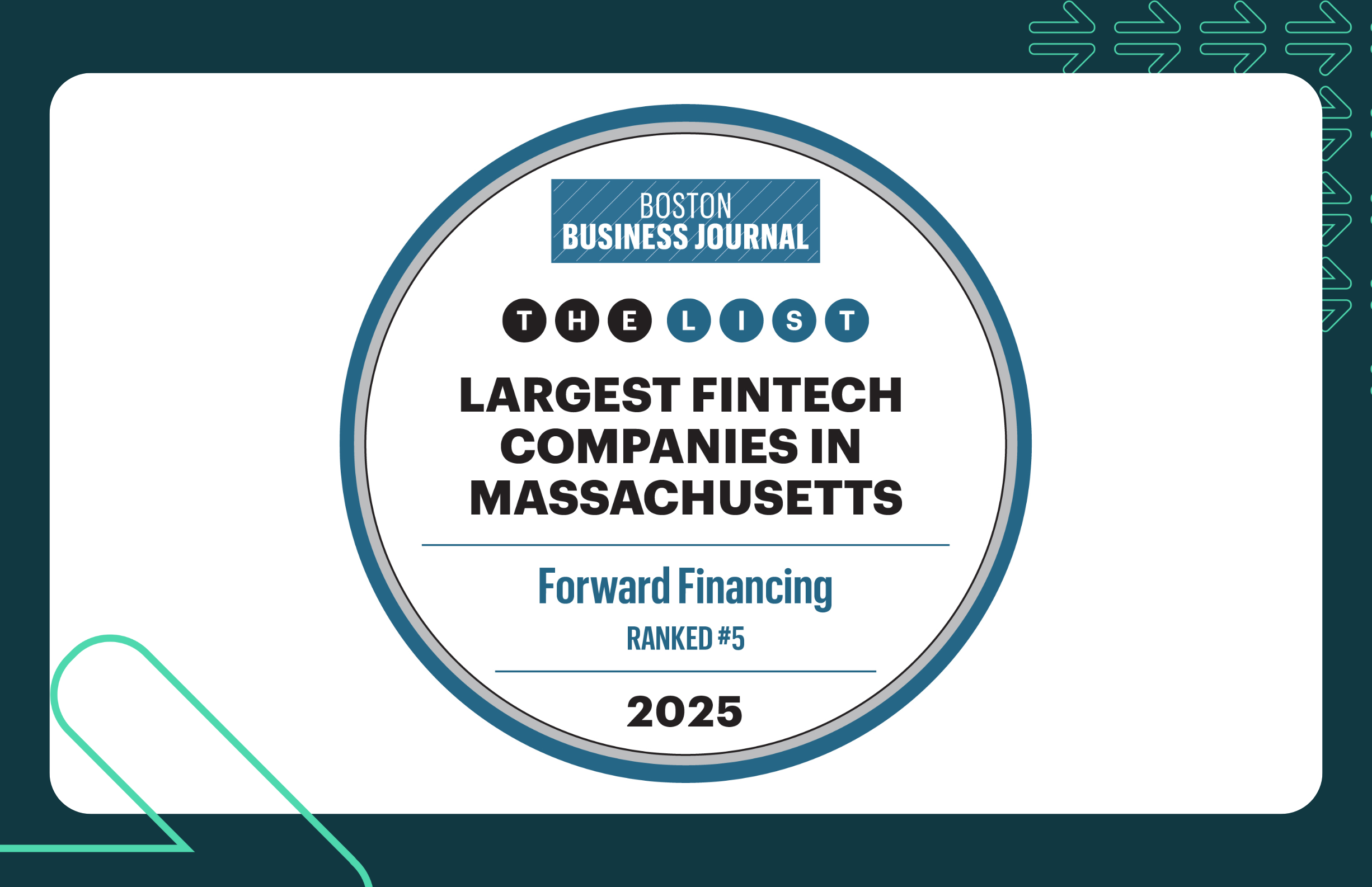 Forward Recognized as One of Massachusetts’ Largest Fintech Companies by Boston Business Journal Image